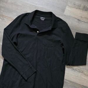 Croft & Barrow Easy Care Men's Black Long Sleeve Polo Shirt, Size Large